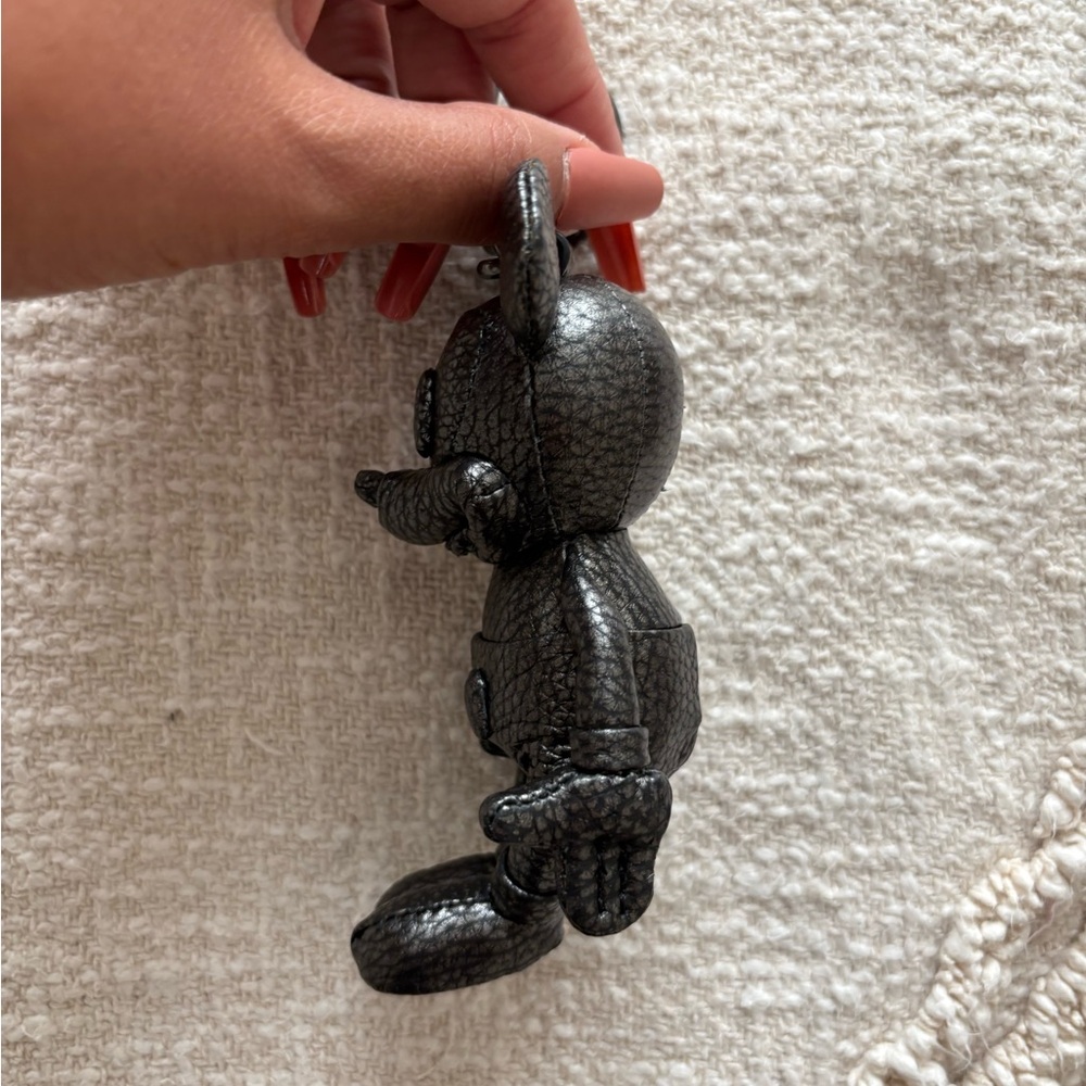 Coach Black Textured Mickey Mouse Key Charm - Picture 4 of 4